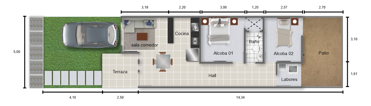 Planta ambientada Guadalupe